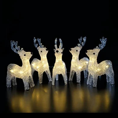 Image of Noma 5 Acrylic Reindeer String Lights : Plug in with Timer 40 LED 4022002
