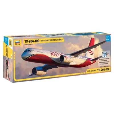 Image of Zvezda 7023 Tu 204 500787023 1:144 Tupolev 100, Standing Model Building, Hobby, Crafts, Plastic Construction Kit, Unvarnished, Large