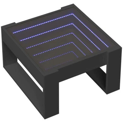 Image of vidaXL Coffee Table with Infinity LED Black 50x53x30 cm