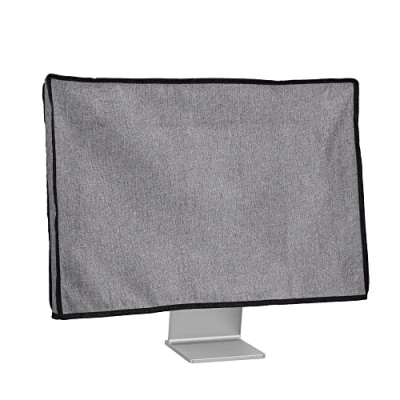 Image of kwmobile Dust Cover for 24 26&quot; Monitor Linen Display Protector Protect Your Computer Screen Dark Grey