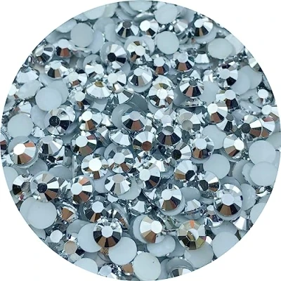 Image of 10000pcs 3mm Resin Flatback Rhinestone Silver Round Rhinestones for Crafts, Bling Glitter Diamond Stone Bottles, Tumblers, Nail Art, Clothes Shoes