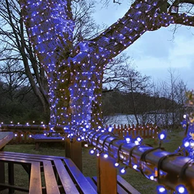 Image of Festive Lights ConnectPro Outdoor LED Fairy Connectable IP65 Rubber Black Cable Wedding, Christmas, Garden, Commercial No Plug (30m, Blue)