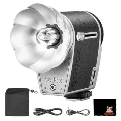 Image of GODOX Lux Cadet Retro Camera Flash 6200K±300K GN10 1/1 1/64 7 Steps Power 28mm Focal Length Compatible with Canon Nikon Sony Fujifilm Cameras