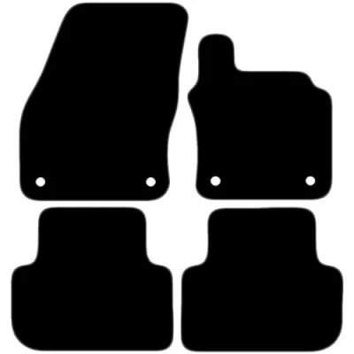 Image of Carsio Carpet Car Mats For Volkswagen Tiguan 2016+ Onwards Tailored Fit Floor Mat Set Complete Accessory Black Custom Fitted All Weather, Anti Slip Backing &amp; Grey Trim