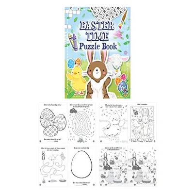 Image of Henbrandt 12 A6 Mini Easter Puzzle Activity Books Girls/Boys/Kids
