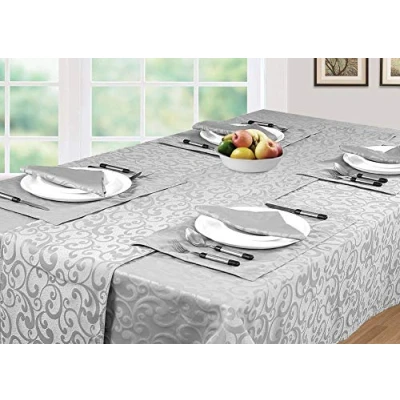 Image of EHC Luxury Scroll Pack Of 4 Table Napkins Serviettes, Smoke 17&quot; x (43 cm 43 cm)