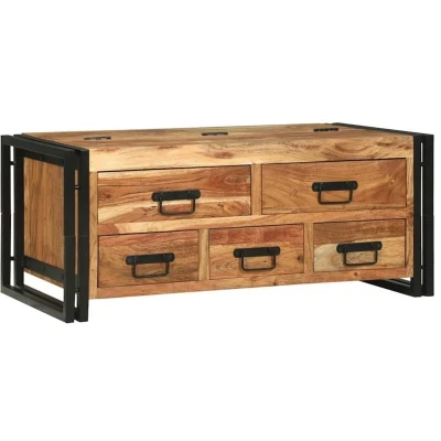 Image of vidaXL Coffee Table 90x50x38 cm in Solid Acacia Wood