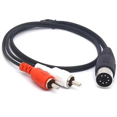Image of OpenII 7 Pin DIN to RCA Cable, MIDI Male Plug 2 Audio Adapter Cord for Bang Olufsen, Naim, Quad.Stereo Systems (50 cm)