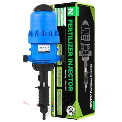 Image of NEWTRY 0.4% 4% Water Powered Flow Dosing Pump Hydraulic Chemical Fertilizer Injector Proportioning Dispenser Liquid Diluent Doser Proportioner for Drip Irrigation Mixer Hose Livestock Farm (0.4% 4%)