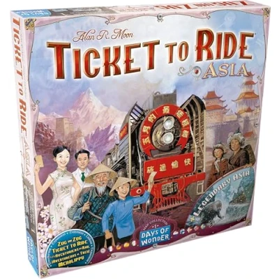 Image of Days of Wonder Ticket to Ride Asia Board Game Expansion Ages 8 Plus For 2 6 players Average Playtime 30 60 Minutes, Multicolour