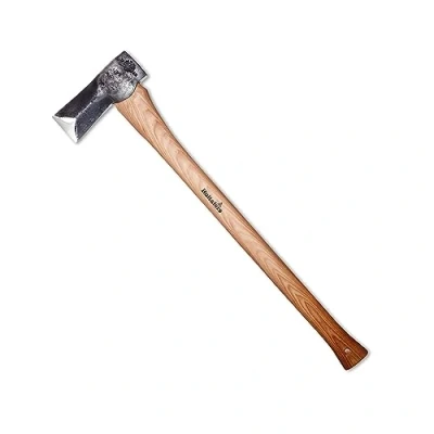 Image of Hand Forged Hult splitting Axe 705mm made of Swedish quality steel I Hultafors in Sweden 2020g premium with hickory wood handle &amp; incl. leather guard can be resharpened 841740