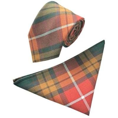 Image of Men&#039;s Buchanan Scottish Tartan Neck Tie &amp; Hanky Set