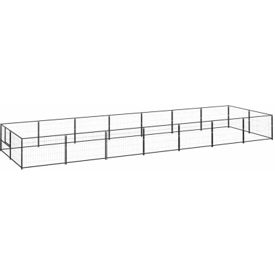 Image of vidaXL Dog Kennel Black 14 m² Steel