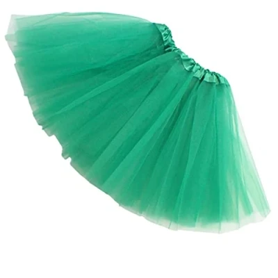 Image of Topkids Accessories Tutu for Girls, Angel Costume Princess Dress up, Ballerina Glitter Skirt, Kids Tutu, Ballet Dress, Toddler Fairy (Plain Green)