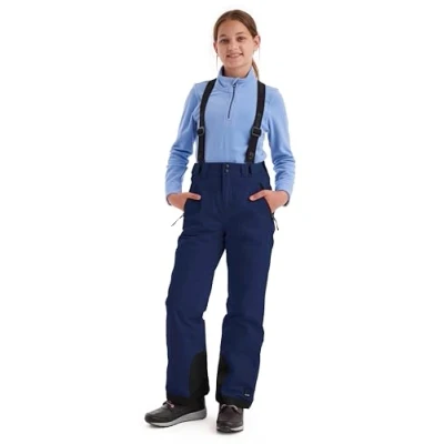 Image of Killtec Girls&#039; Ski Trousers with Removable Bib and Edge Protection, Girls 242, Dark Navy, 116, 43402 000