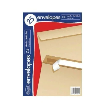 Image of A4/C4 Brown Peel &amp; Seal Envelopes Postage Postal Mailing Pack of 25