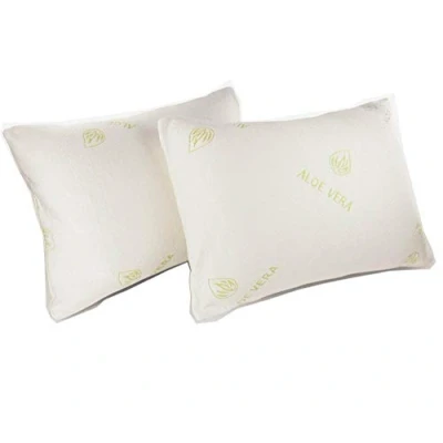 Image of CHILIMILII Natural Aloe Vera Memory Foam Pillows, Orthopedic Anti Mite Extra Fill Pillows for neck &amp; Body Support, Allergenic (PACK OF 2)