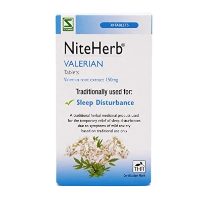 Image of Schwabe Pharma Niteherb Valerian Root Extract 150mg Traditionally used for Sleep Disturbances Traditional Herbal Medicinal Product 30 Tablets