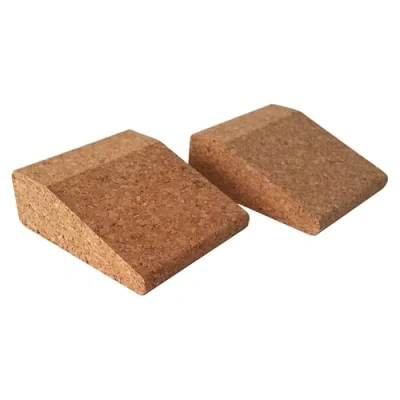 Image of SET of 2 / Pair Yoga Cork Mini Wedges/Pocket size Wedges, 100% Natural, Sustainable, Eco Friendly and Non Slip &amp; Pilates Wedges