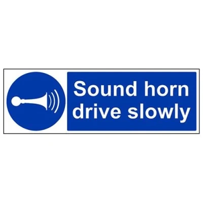 Image of V Safety Sound Your Horn Drive Slowly Sign 600mm x 200mm 1mm Rigid Plastic