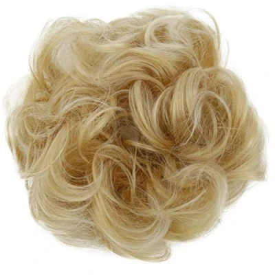 Image of CAISHA Large Hairpiece Scrunchy Instant Updo Curly Messy Bun Light Blonde G15E