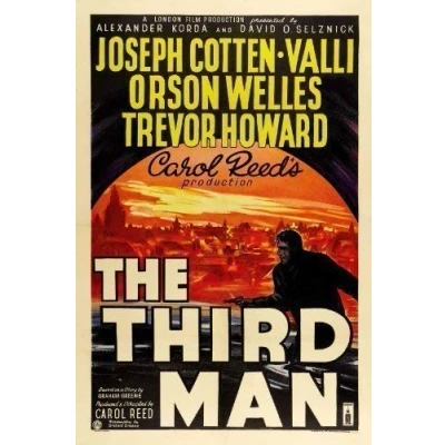 Image of THE THIRD MAN ..Carol Reeds Vintage 1949 Movie Poster A1 A2 A3 A4 Sizes (A3 Size [29 x 42cms])