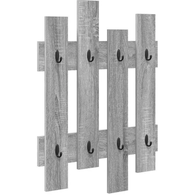 Image of Wall mounted Coat Rack with Storage Grey sonoma Engineered wood Vidaxl