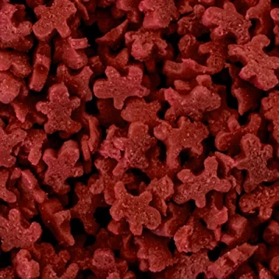 Image of Red Mini Gingerbread Men Christmas Sprinkles 30g Bag Edible Cake Decoration Sugar Toppers