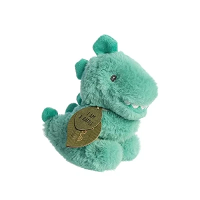 Image of Aurora, 23332, ebba Baby Eco Ryker Rex Dragon Rattle, 6In, Recycled Soft Toy, Green