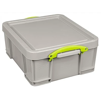 Image of Really Useful Plastic Storage Box 18 Litre Recycled Dove Grey