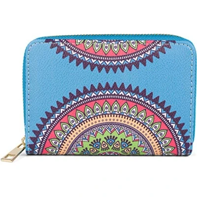 Image of styleBREAKER Women Small Wallet with Colourful Mandala Ornament Pattern, Ethno Style, Zipper, 02040149, Colour:Blue Green Orange