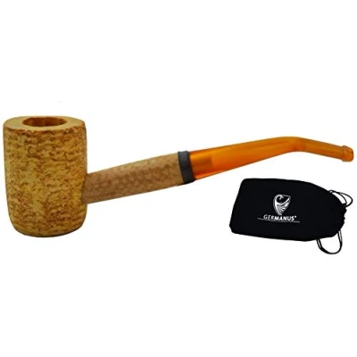 Image of GERMANUS Original Corncob Pipe Classic, Bent, Sailor incl. Pipebag