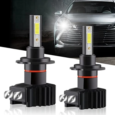 Image of Chemini H7 LED Headlight Bulb 60W 12000LM Replace for Car Conversion Kit of Halogen or Xenon High/Low Beam 6500K White(pack 2)