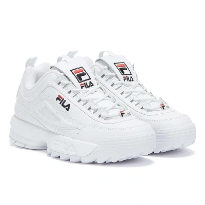 Image of Fila Mens Womens Disruptor II Premium Trainers (White) Rubber Size UK 3