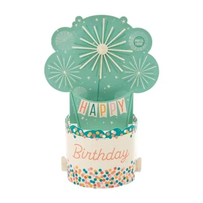 Image of Hallmark Birthday Card, 3D Design, Pop Up Musical, Spinning &amp; Moving Wheel, Motion Blue, Orange