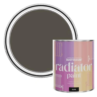 Image of Rust Oleum Brown Heat Resistant Radiator Paint in Gloss Finish Fallow 750ml