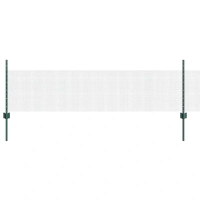 Image of vidaXL Welded Wire Fence with 11 U Posts Green 0.5x25 m Steel