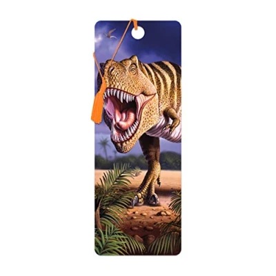 Image of 3D LiveLife Bookmark Brown Rex from Deluxebase. A Dinosaur with lenticular Artwork Licensed Renowned Artist Jerry LoFaro