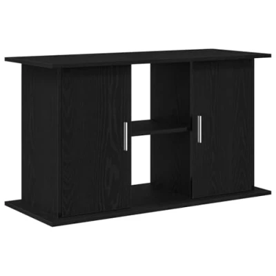 Image of vidaXL Aquarium Stand Black Oak Fish Tank Cabinet 101x41x58 cm Engineered Wood Stylish Holder with Storage Ideal for Home/Office use