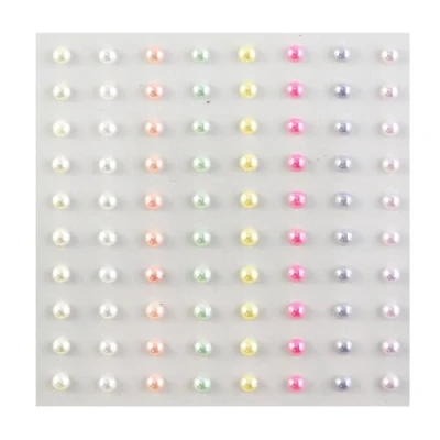 Image of Pastel Mix Self Adhesive Pearls 4mm 80 per Sheet Crafts &amp; Papercrafts