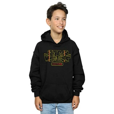 Image of Star Wars Boys Target Logo Hoodie Black 12 13 Years