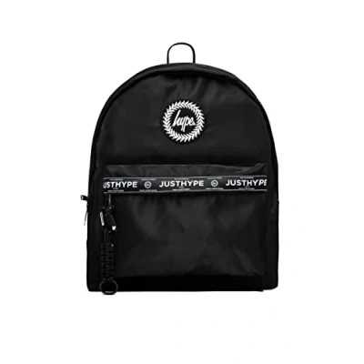 Image of hype Unisex Black Branded Backpack, Black, One Size UK
