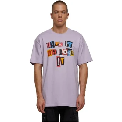 Image of Upscale by Mister Tee HATE IT OR LOVE Print Tshirt, Men&#039;s, Size: 3XL, Lilac