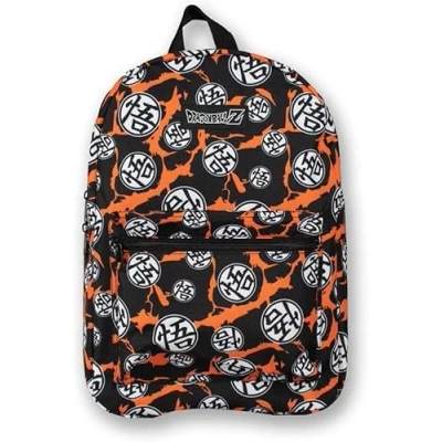 Image of Bioworld Dragon Ball Z Logo Bolt Backpack, fits A4 with internal padded laptop/tablet pouch