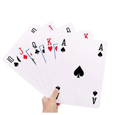 Image of GrassVillage A4 Jumbo Giant Plastic Coated Playing Cards Deck Family Party Game Indoor Outdoor Garden BBQ Xmas