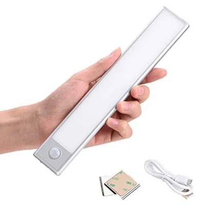Image of Zoeson Motion Sensor Wireless Led Light with Rechargeable Battery, Induction Magnetic Security Nightlight for Cabinet, Wardrobe, Kitchen, Closet (Silver)