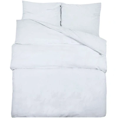 Image of vidaXL Duvet Cover Set White 140x200 cm Light weight Microfiber