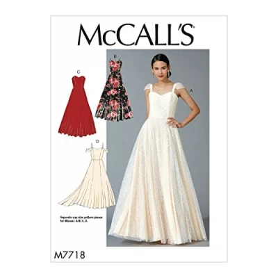 Image of Mccall&#039;s Patterns 7718 A5,Misses Dresses,Sizes 6 14, Tissue, Multi Colour, 17 x 0.5 0.07 cm