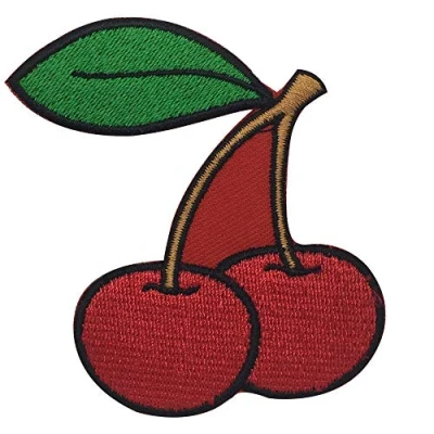 Image of Cherry Colorful Logo Embroidered Iron on Patch Sew Badge for Clothes etc