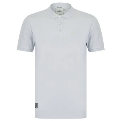 Image of Tokyo Laundry Mortimer 2 Signature Cotton Pique Polo Shirt in Pale Blue M